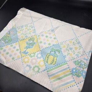 Vintage Satin Edge Baby Blanket Nursery Rhyme Receiving Style Humpty Dumpty Jack